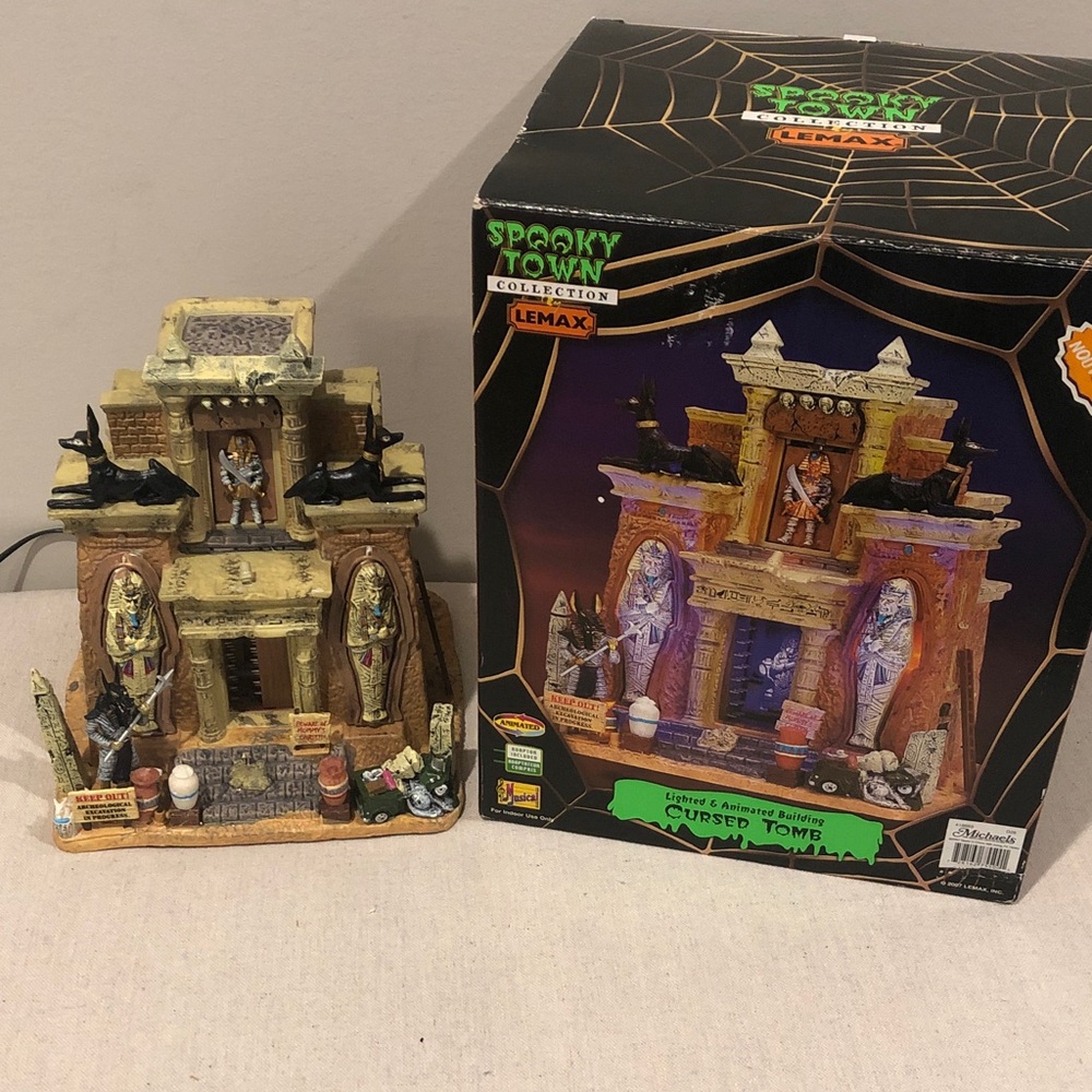 Lemax Spooky Town Cursed Tomb Lighted Animated Musical Mummy 2007 Pls Read